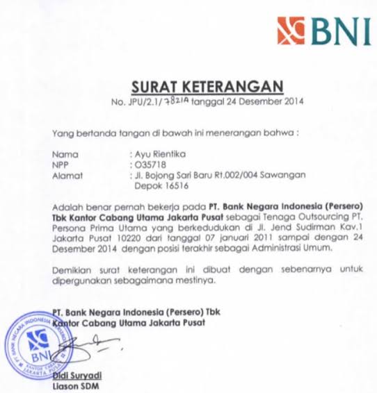 Contoh Isi Terkandung Dalam Surat Beranak