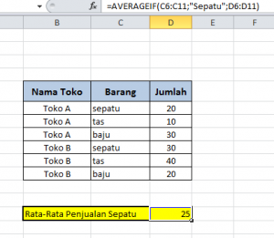 Menghitung Rata-rata dengan Kriteria Tertentu 2