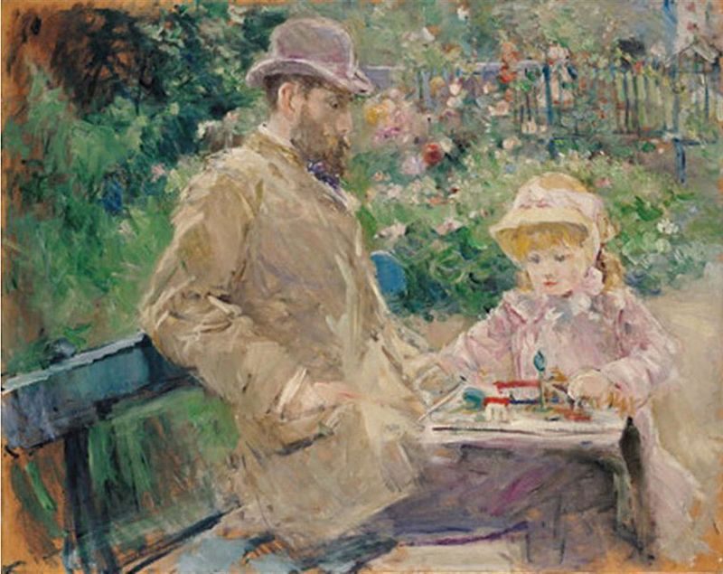 Eugene Manet and His Daughter at Bougival