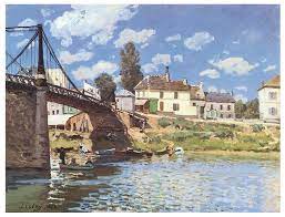 Bridge at Villeneuve-la-Garenne oleh  Alfred Sisley.
